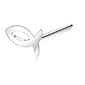 Hollow Fish Straight Nose Stud Silver NSKA-131